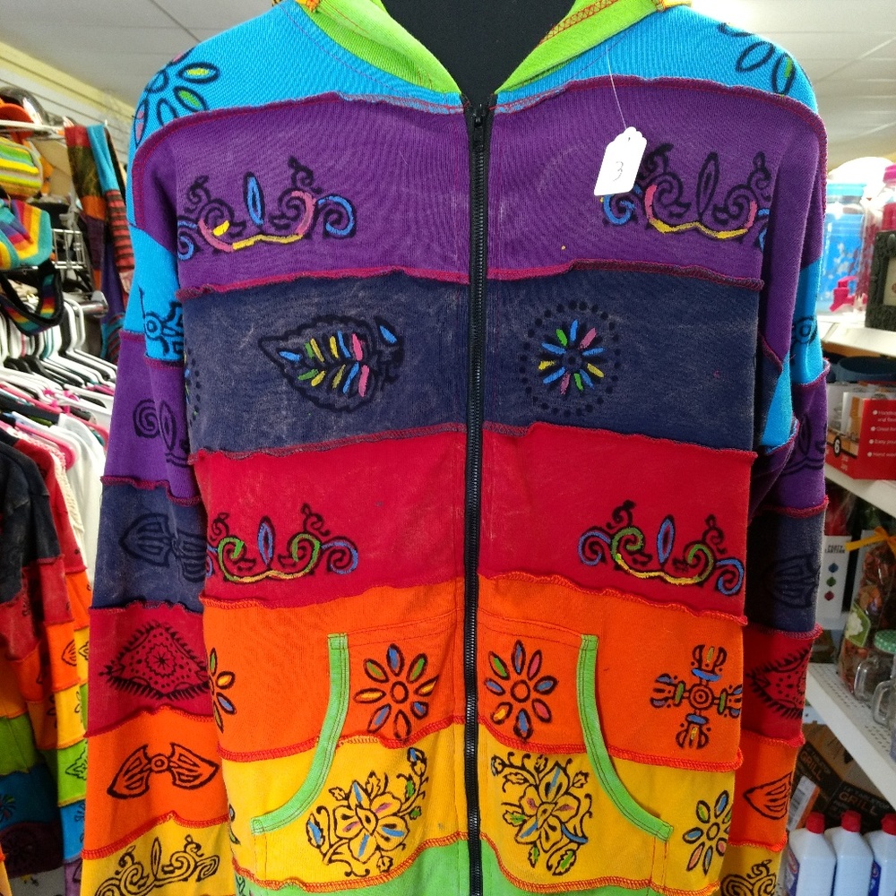 Hand Stitched Multi color Nepal Hippie Jacket